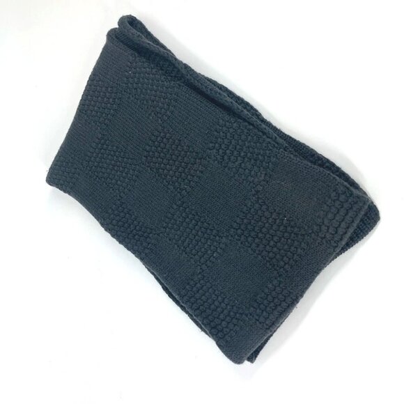 LOUIS VUITTON leather tag Damier Scarf wool gray - Picture 6 of 6